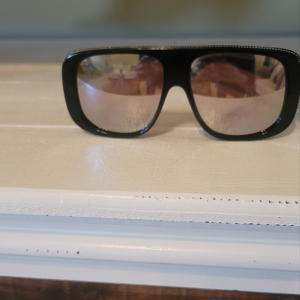 NWT Stella McCarthy Black Chrome Mirror Sunglasses Glasses